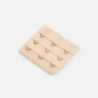 Застёжка для бюстгальтера, удлинитель, 3 ряда 3 крючка, 5×5.5 см, бежевая