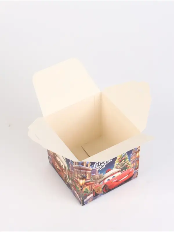 Коробка складная Коробка складная "С Новым годом!", Тачки , 12 х 12 х 12 см