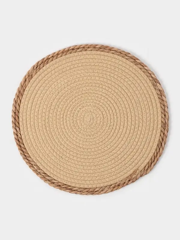 Салфетка плетёная сервировочная &laquo;Доляна. Мэг&raquo;, 38&times;38 см, бежевая