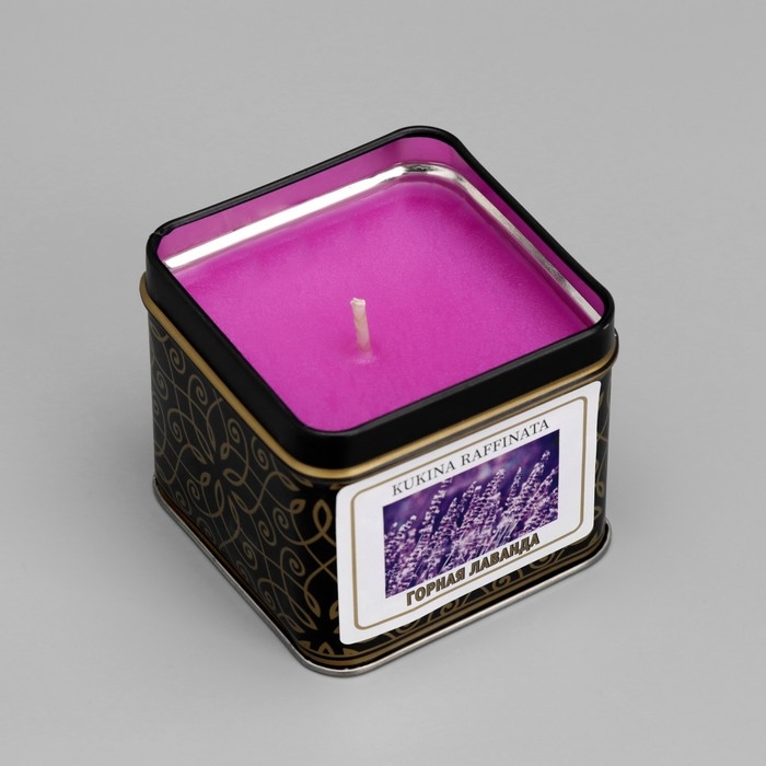 Свечи ароматические в жестяной банке  Свечи ароматические в жестяной банке "Горная лаванда"