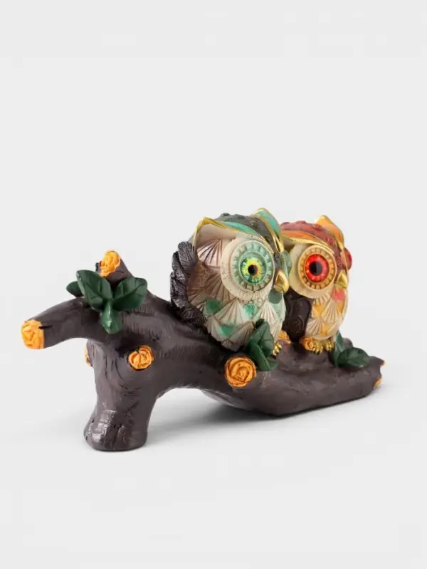 Фигурка декоративная &laquo;Два филина на коряге&raquo;, полистоун, 19.8&times;7.5&times;8 см