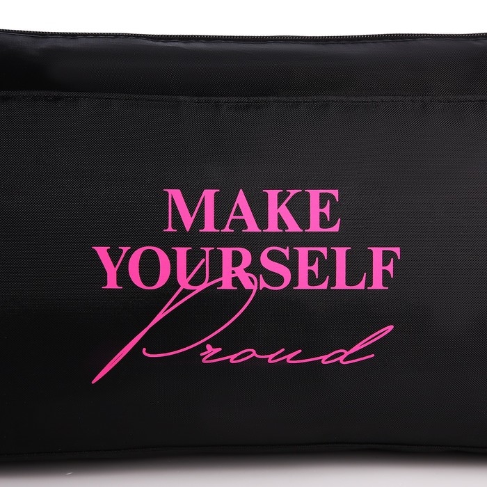Сумка женская спортивная Make yourself proud, 40х21х19 см, отдел на молнии, цвет чёрный