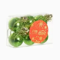 Ёлочные игрушки &laquo;Глянец&raquo;, шары новогодние, d=3 см, набор 6 шт., зелёный