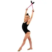 Булавы для художественной гимнастики вставляющиеся Grace Dance, 36 см, розовые, чёрные