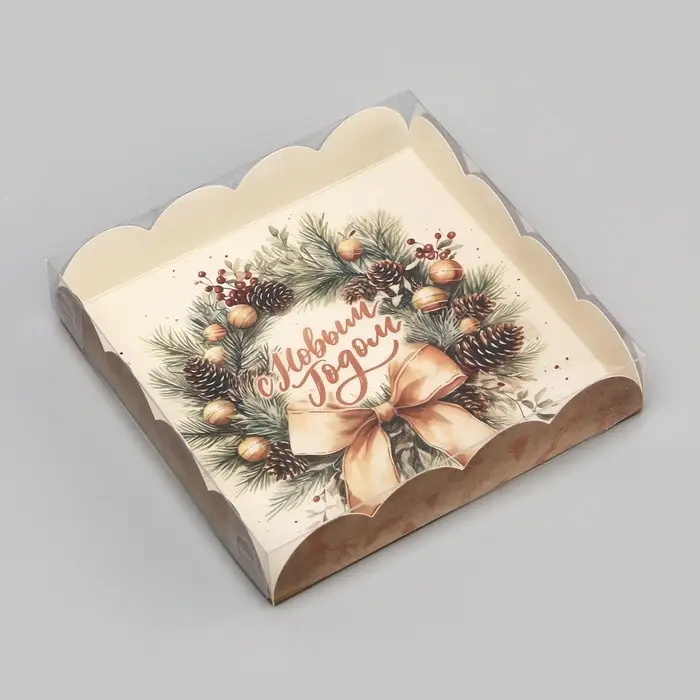 Коробка для печенья, «Исполнения желаний», 15×15×3 см, Новый год Коробка для печенья, «Исполнения желаний», 15×15×3 см, Новый год