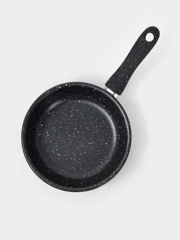 Сковорода Доляна Black Rock, d=14 см, ручка софт тач, антипригарное покрытие, чёрная
