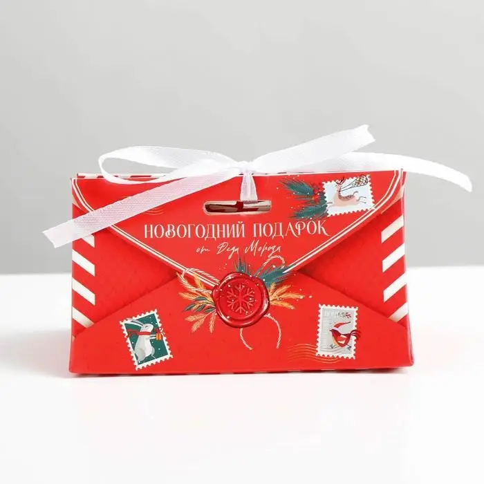 Бонбоньерка новогодняя «Новогодняя почта», 10 х 5,5 х 5,5 см, Новый год Бонбоньерка новогодняя «Новогодняя почта», 10 х 5,5 х 5,5 см, Новый год