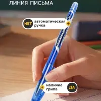 Стираемая ручка, гелевая, синий стержень, узел 0.5 мм