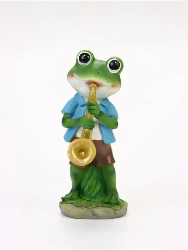 Садовая фигура из полистоуна &laquo;Лягушонок с саксофоном&raquo;, 8.5&times;11&times;25 см, Greengo
