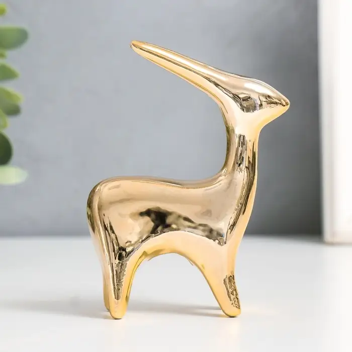 Сувенир керамика Сувенир керамика "Олень" золото 8х2,8х10,5 см