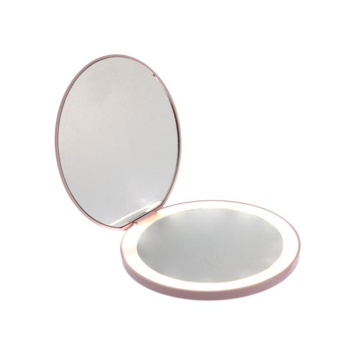 Зеркало KZ-02, подсветка, 9 × 9 × 0,7 см, 1 диод, от USB Зеркало KZ-02, подсветка, 9 × 9 × 0,7 см, 1 диод, от USB