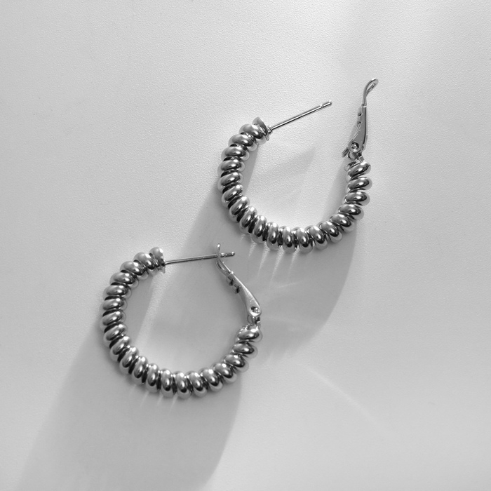 Серьги-кольца XUPING сияние, цвет серебро, d=2,5 см Серьги-кольца XUPING сияние, цвет серебро, d=2,5 см