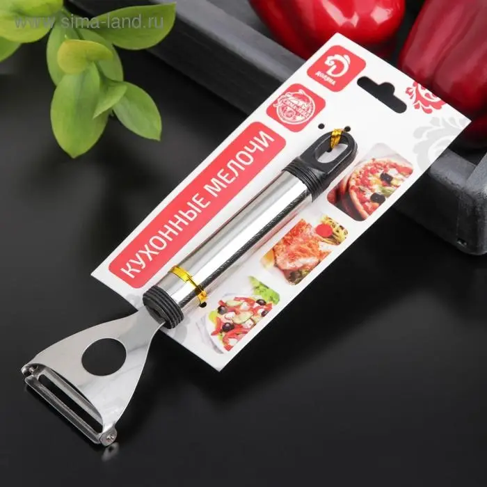 Овощечистка Доляна «Помощник», 18 см, цвет серебристый Овощечистка Доляна «Помощник», 18 см, цвет серебристый