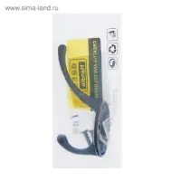 Крючок мебельный ТУНДРА TKD002 LIGHT, двухрожковый, черный, 4 шт.