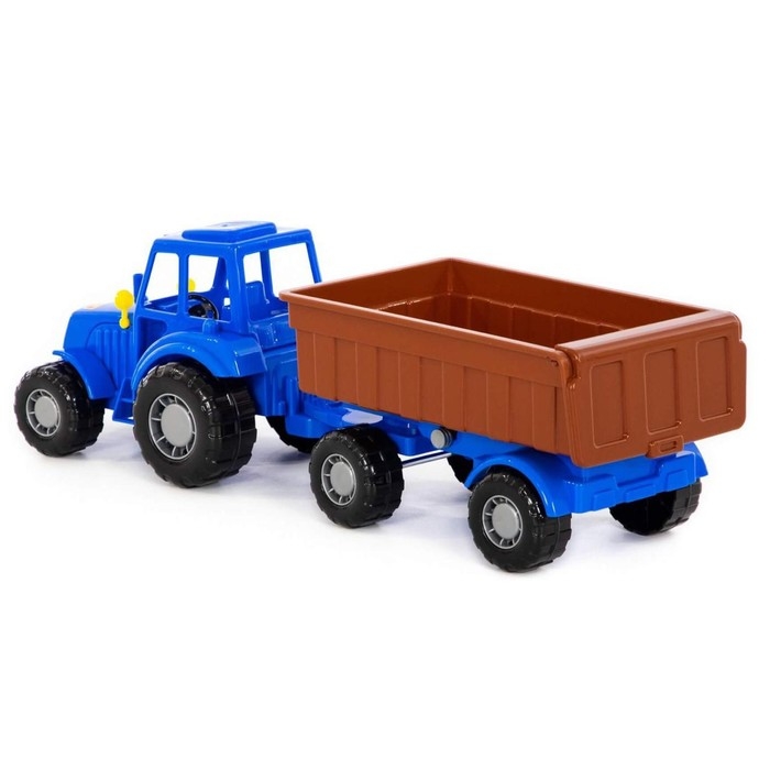 Трактор с прицепом №1, цвет синий (в сеточке) Трактор с прицепом №1, цвет синий (в сеточке)