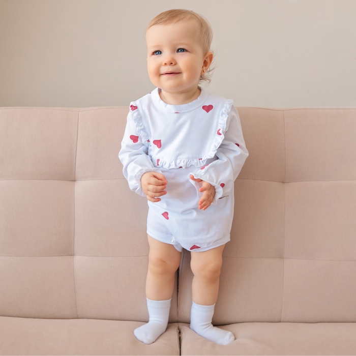 Боди детское с рюшами MINAKU, цвет молочный, рост 62-68 см Боди детское с рюшами MINAKU, цвет молочный, рост 62-68 см