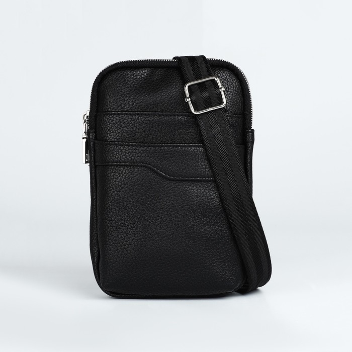 Сумка мужская через плечо TEXTURA, искусственная кожа, цвет чёрный Сумка мужская через плечо TEXTURA, искусственная кожа, цвет чёрный