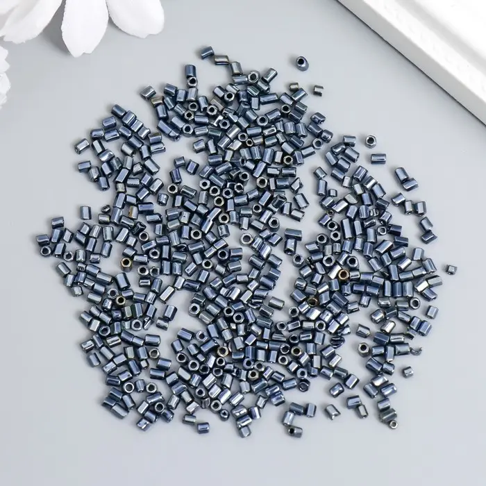 Бисер стекло 12/0  Бисер стекло 12/0 "Цилиндр. Хром" 10 гр