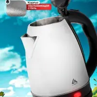 Чайник электрический Luazon LSK-1805, металл, 1.8 л, 1500 Вт, серебристый