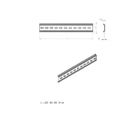 DIN-рейка ТУНДРА krep, L=225, желтый цинк, в упаковке 1 шт.