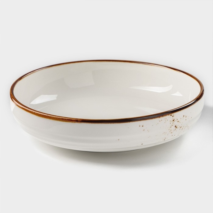 Тарелка фарфоровая глубокая Magistro «Церера», 1,1 л, d=22 см, цвет белый Тарелка фарфоровая глубокая Magistro «Церера», 1,1 л, d=22 см, цвет белый