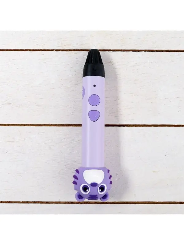 3D ручка Тигрёнок, работа с пластиком PLA, USB кабель питания, фиолетовая