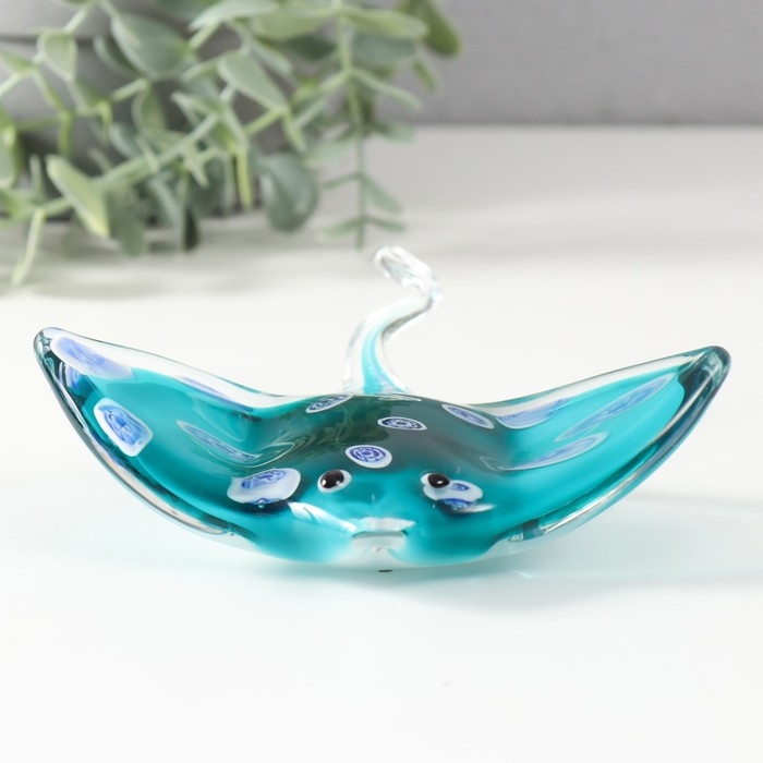 Сувенир стекло Сувенир стекло "Скат с точками" под муранское стекло 13,5х13,8х4 см