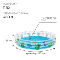 Бассейн надувной «Подводный мир», 183 х 33 см, 51005 Bestway