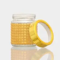 Банка для сыпучих продуктов «Голд», 300 мл, 8.5×10.5 см, стекло, золотистая Банка для сыпучих продуктов «Голд», 300 мл, 8.5×10.5 см, стекло, золотистая