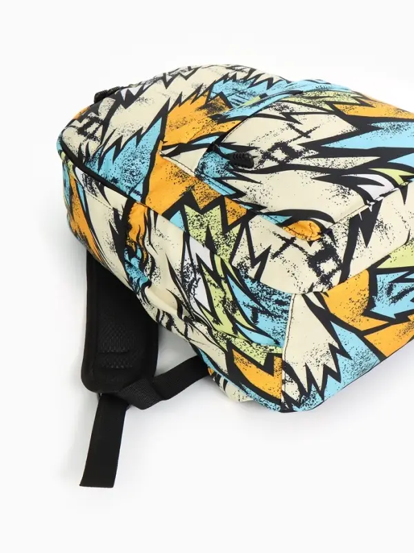 Рюкзак школьный, на молнии, три наружных кармана, 30&times;13&times;42 см, разноцветный