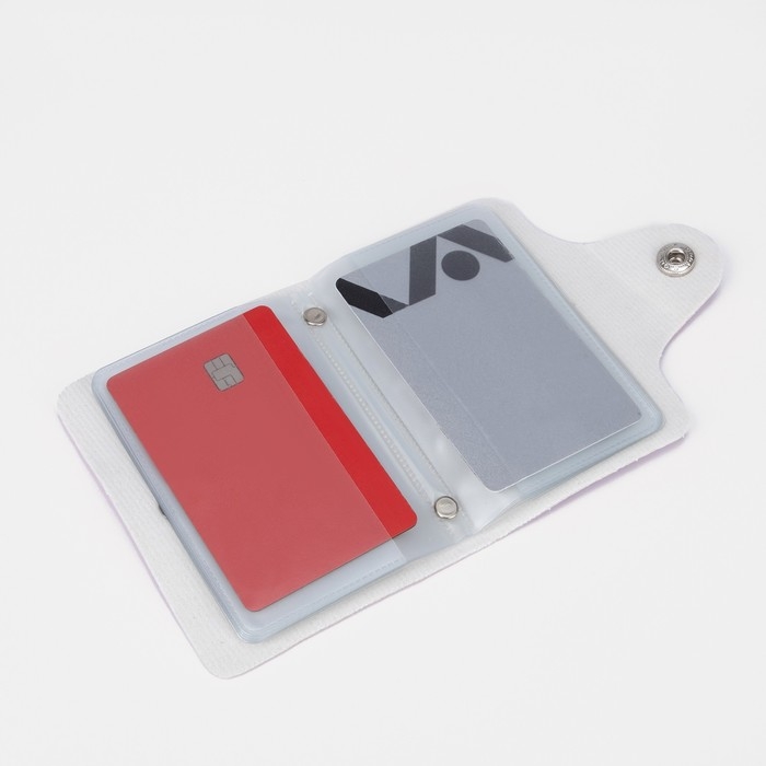 Визитница на кнопке, 20 карт, цвет розовый Визитница на кнопке, 20 карт, цвет розовый