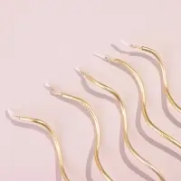 Свечи для торта витые &laquo;Серпантин&raquo;, 10 шт., коктейльные, золотые, 15 см