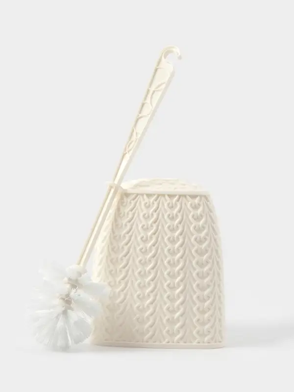 Ёршик для унитаза Melange, d=14 см, h=42 см, с подставкой, цвет молочный туман