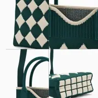 Сумка подр Ромбы, 12*4*17, отд на кнопке, дл ремень, зеленый Сумка подр Ромбы, 12*4*17, отд на кнопке, дл ремень, зеленый