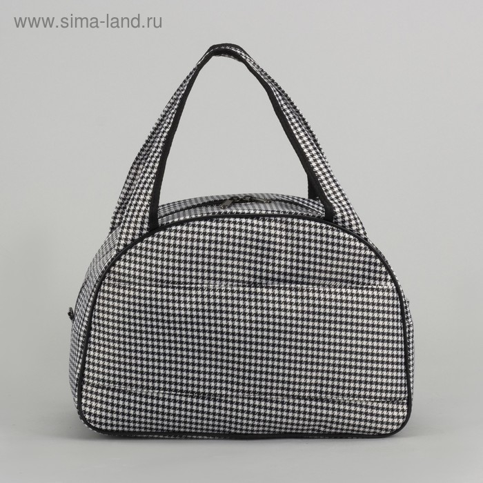 Сумка дорожная женская на молнии, держатель для чемодана, цвет чёрный/белый Сумка дорожная женская на молнии, держатель для чемодана, цвет чёрный/белый