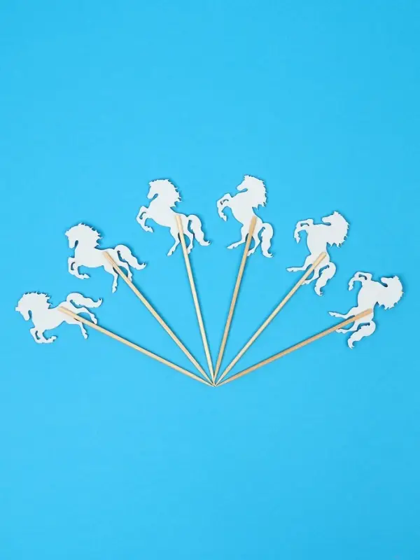 Шпажки для канапе «Серебряные лошадки», набор 6 шт Шпажки для канапе «Серебряные лошадки», набор 6 шт