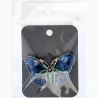 Брошь "Бабочка", глянцевая, цвет синий в золоте