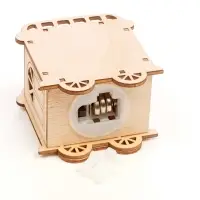 Ёлочная игрушка &laquo;Вагончик&raquo; 7.5&times;7 см, подвеска, от батареек AG10&times;3, свечение тёплое белое