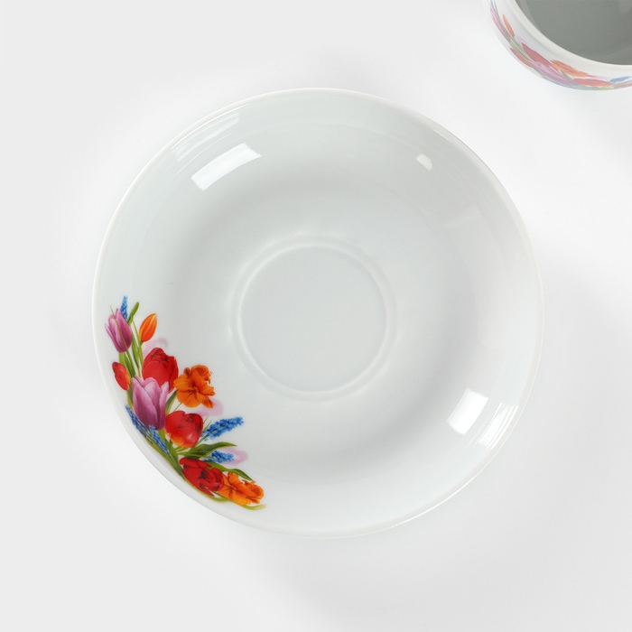 Чайная пара фарфоровая «Майский букет», 250 мл, d=15 см Чайная пара фарфоровая «Майский букет», 250 мл, d=15 см