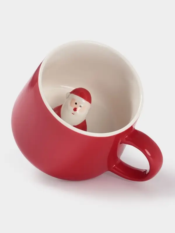 Кружка новогодняя «Дед Мороз», 300 мл, керамика, красная Кружка новогодняя «Дед Мороз», 300 мл, керамика, красная