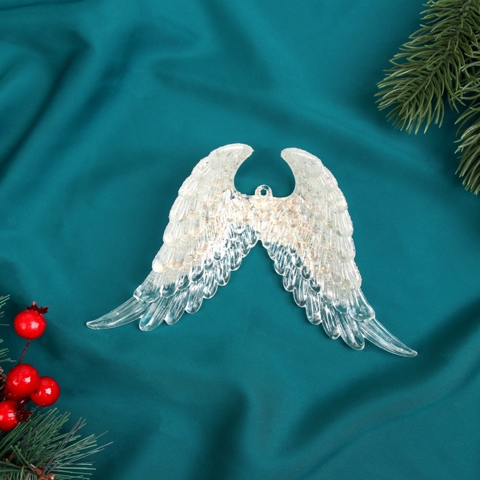 Украшение ёлочное Украшение ёлочное "Крылья ангела сияние" 9,5х15 см, прозрачный
