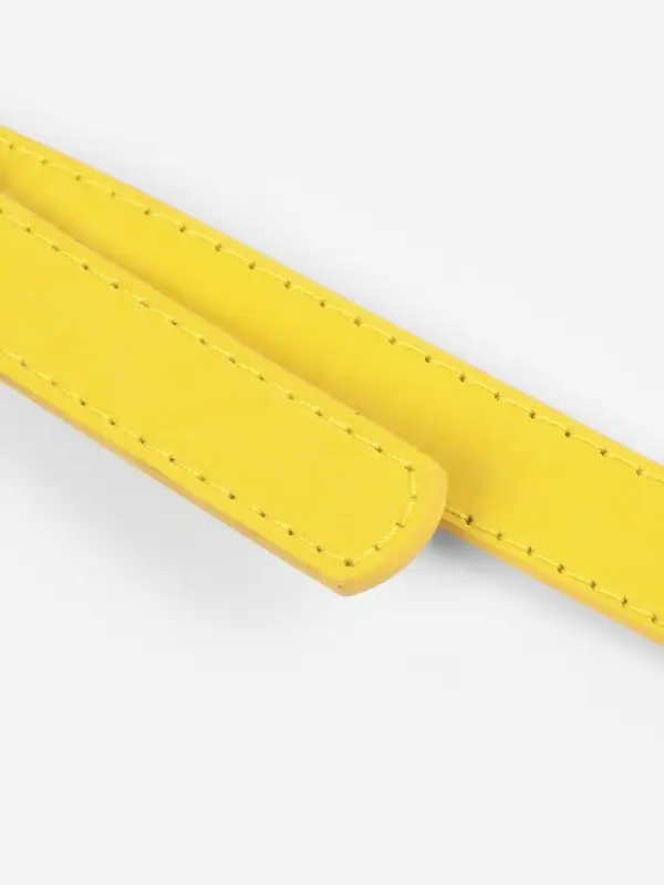 Ручка для сумки из экокожи, с карабинами, 125&times;1.8 см, жёлтая