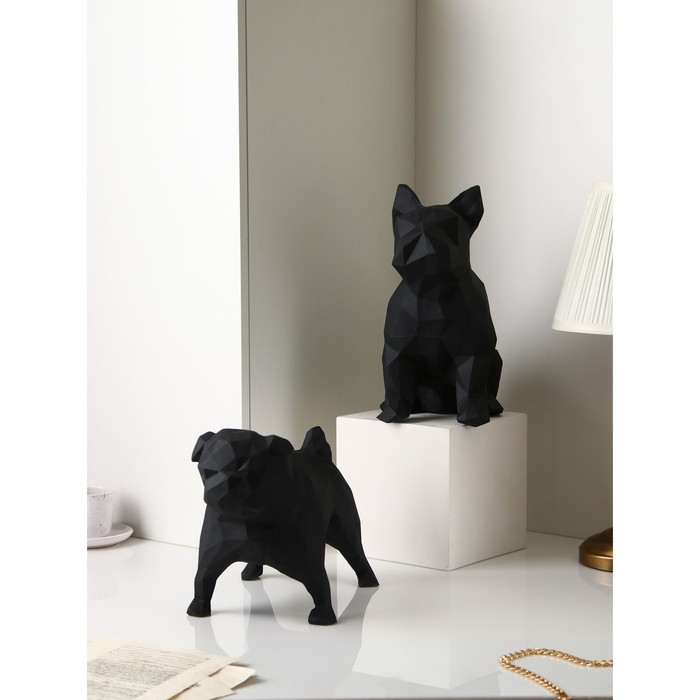 Набор фигур «Бульдог», геометрия, полистоун, 34 см, цвет черный Набор фигур «Бульдог», геометрия, полистоун, 34 см, цвет черный