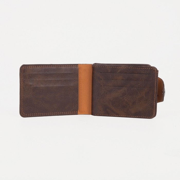 Портмоне мужское на магните, для купюр, для карт, для монет, цвет коричневый Портмоне мужское на магните, для купюр, для карт, для монет, цвет коричневый
