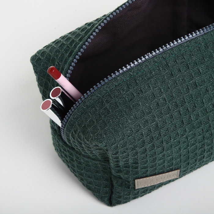 Косметичка на молнии TEXTURA, цвет зелёный Косметичка на молнии TEXTURA, цвет зелёный