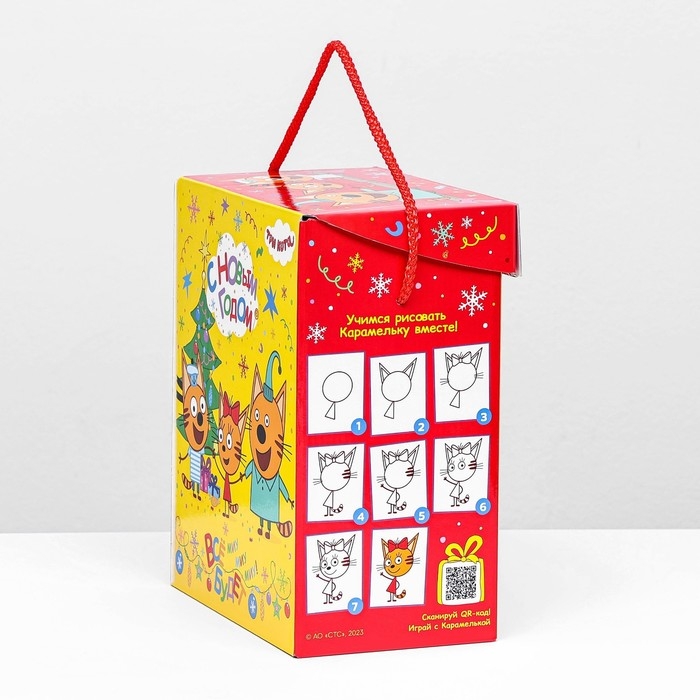 Новый год. Коробка подарочная складная Новый год. Коробка подарочная складная "Три кота" 19,8 х 12 х 24,3 см.