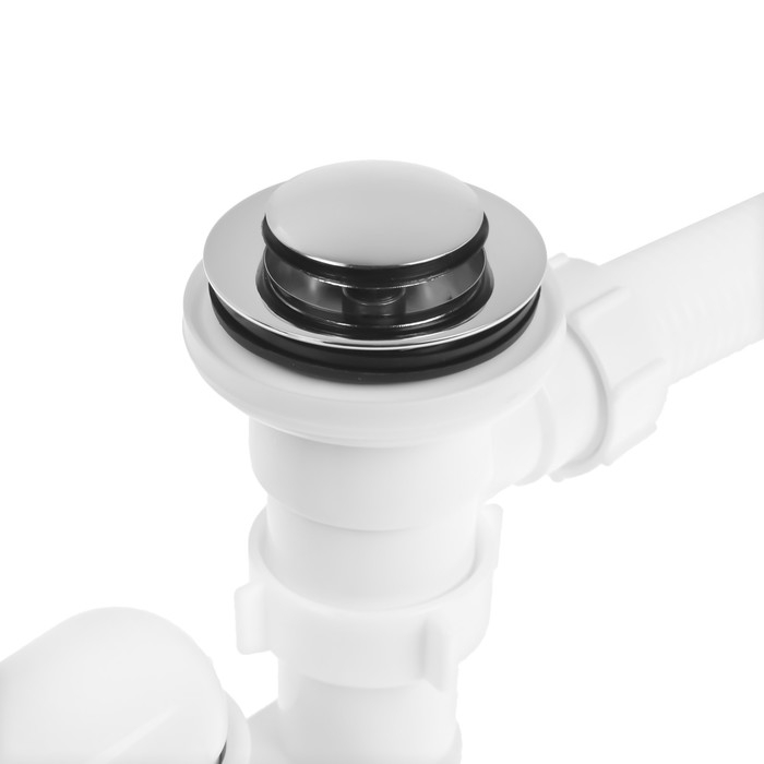 Сифон  Сифон "АНИ Пласт" EC255, 1 1/2"х40, для ванны, перелив, с гибкой трубой, система "клик-клак"