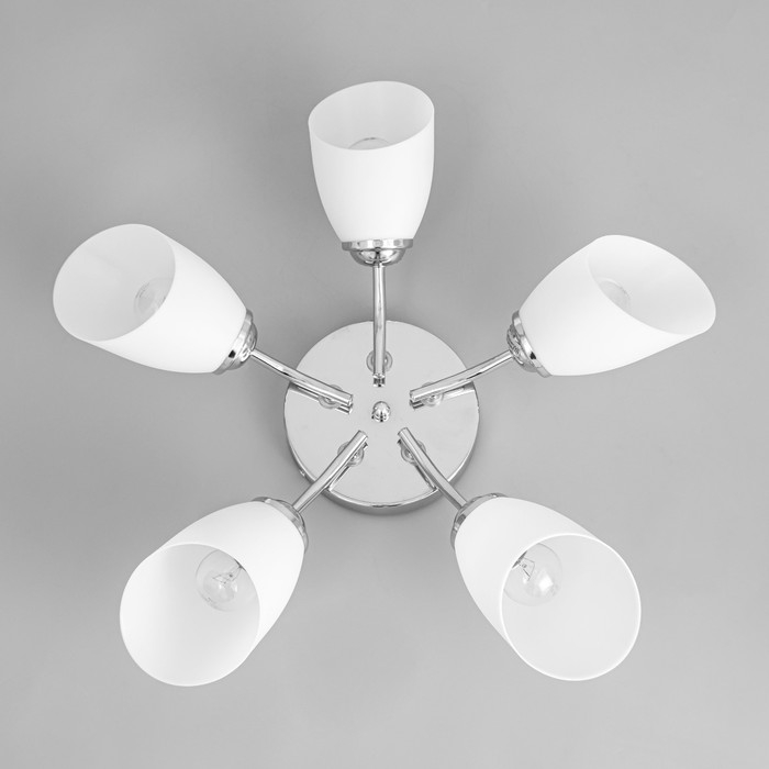 Люстра потолочная Кэтти 5х40Вт Е27 Хром 55x55x25 см Люстра потолочная Кэтти 5х40Вт Е27 Хром 55x55x25 см