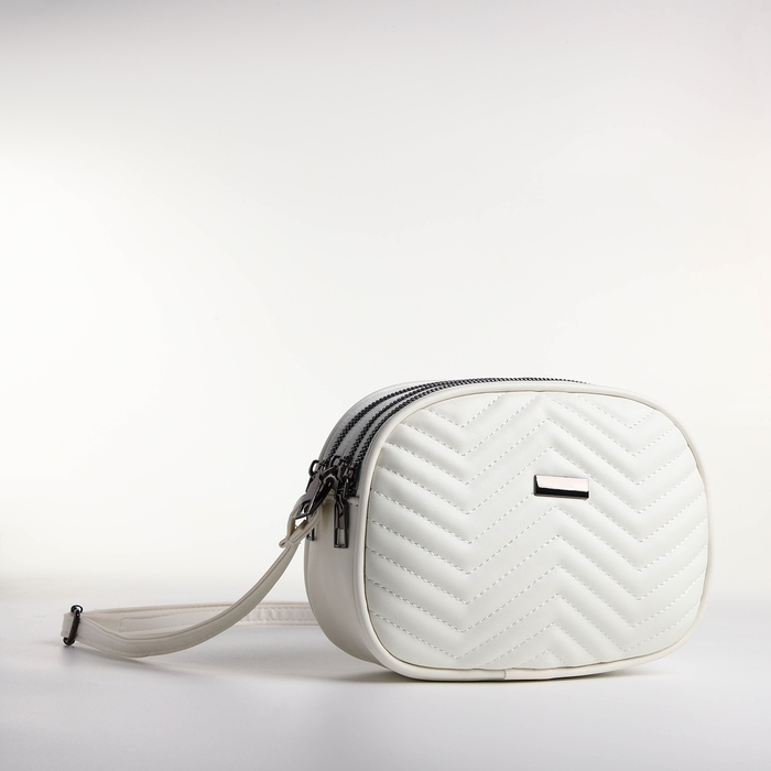 Сумка женская кросс-боди на молнии, цвет белый