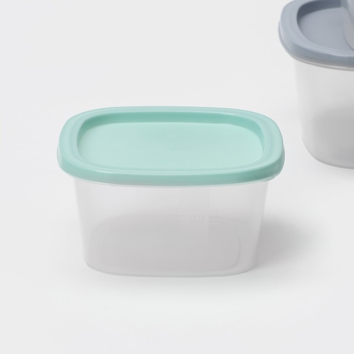 Набор контейнеров квадратных BioFresh, 3 шт: 0,23 л, 0,5 л, 0,9 л, цвет прозрачный, крышка МИКС